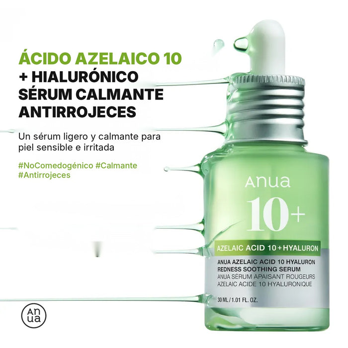 Anua Sérum Calmante Antirrojeces con Ácido Azelaico 10 + Hialurónico (30 ml)