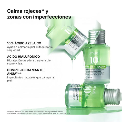 Anua Sérum Calmante Antirrojeces con Ácido Azelaico 10 + Hialurónico (30 ml)